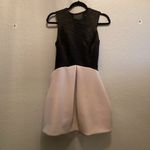 Halston Heritage  jacquard Fit Flare Color block puff cocktail Mini Dress 2 Photo 3