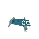 Columbus Teal And Cream Knit Rectangular Fringed Scarf 31”x8” Photo 4