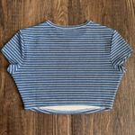 Reformation Paloma Knit Top in Blue and White Stripe S Photo 6