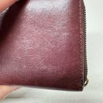 Fossil  Burgundy Leather Full Zip Wallet Damaged Vintage Photo 1