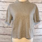 ZARA  Crop Top Short Sleeve w High Neck Gray-Large Photo 0