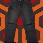 MINKPINK NWOT MP|D Black Cropped Distressed Denim Photo 0