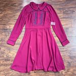 Modcloth  • Pretty Performative Dress chiffon fit & flare maroon embroidered folk Photo 1