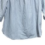 H&M LOGG Women's Sz 6 Off Shoulder Blouse Shirt Blue White Strip 3/4 Sleeves Photo 3