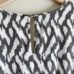 J.Crew  Linen Blend‎ Short Sleeve Romper w/ pockets in Black White Ikat Print, XS Photo 12