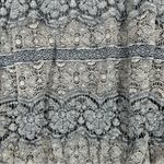 Queen Moda Women’s Blue Gray Smocked Cotton Lace Short Sleeve Blouse S Photo 8