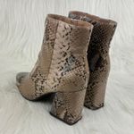 Bamboo Women's  Sage Snake Embossed Faux Leather Chunky Block Heel Ankle Bootie Size 10 Tan Multi Photo 6