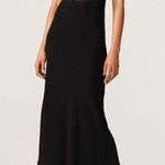 Ba&sh NEW Sz XS Ninon Satin Midi Slip Dress Open Back Cut Out Black Photo 3