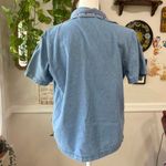 Vtg 90s Cottagecore Denim Plaid Layered Button Up Heart Embroidery Grandmacore Photo 3