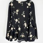 Torrid Black Floral Long Sleeves Crepe Surplice Midi Peplum Blouse Size 5X Photo 2