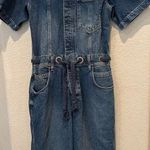 Free People  Edison Wide Leg Denim Jumpsuit Size Medium Photo 8