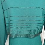 Vintage RIMINI Formal Maxi Dress / Jacket Size 12 Dark Teal Green Beaded Photo 2