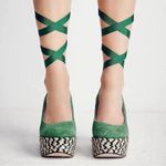 Free People  Charade Espadrille Wedge in Green Size 36 US 5.5 Photo 5