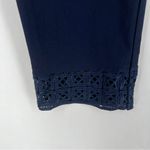 Chico's So Slimming 360 Brigitte Geo Crochet Slim Ankle Pull-On Pants Navy 12T Photo 2