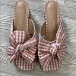Olivia Miller  Pink Gingham Bow Mules Photo 1