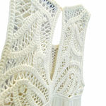 ZARA  Babydoll Dress Cream Size XS Sleeveless Crochet Fringe Swing Bohemian Photo 5