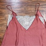 Free People • Deep V Bandeau Top satin lace cami tank Copper rust cream bralette Photo 10