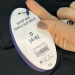 Scoop NWT black ruffled front cami midi dress small Color Photo 5