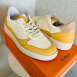 Miz Mooz Veronica Leather Sneaker Lightweight Yellow/White Size 10 Euro 41, NWT Photo 0