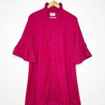 Holly Shae Design Pink Corduroy Stella Mini Dress Bell Sleeve Size Medium Photo 0