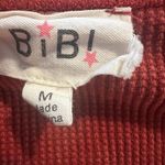 Bibi Women’s Henley Top Medium Waffle Knit Burnt Orange Photo 3