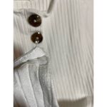 Heart & Hips  FRONT BUTTON DETAIL RIBBED BODYSUIT White Medium Photo 2