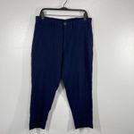 Old Navy  Slouchy Tapered Pants Womens 12 Navy Blue 100%‎ Cotton Lost At Sea Photo 1