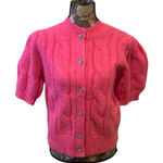 Pink Cable Knit Women's Puff Sleeve Sweater size small 4/6 Photo 0