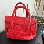 Patricia Nash  Notely Croco Embossed Leather Flap Satchel-Papaya Photo 1