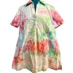 Dyers Hand Tie Dyed White Tee Shirt Swing Dress Cotton Side Seam Pockets XS Photo 0