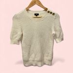 Talbots Cute creamy short sleeve button shoulder shaker sweater boho classic Photo 1