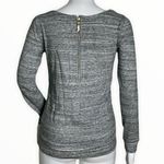J.Crew  Shirt Womens XXS Marled Gray Gold Tone Back Zip Sweatshirt Lounge Casual Photo 2