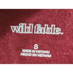 Wild Fable  Burgundy V-Neck Crop Top Basic Fitted Short‎ Sleeve T-Shirt Size S Photo 2