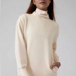 Athleta Balance Cinch Turtleneck Sweatshirt Chantilly Cream Size S Photo 0