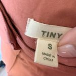 TINY Wide Leg Pants Womens Size S Neutral High Waist Pleated Cuffed Retro Orange Photo 3