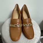 Antonio Melani Leather Block Heel Loafers Cognac Size 9M (B1) Photo 1