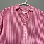 J. McLaughlin  Fallon Pink Striped Linen Long Sleeve Tunic Blouse Womens Size M Photo 3