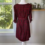 Gap Red and Black Checkered 3/4 Sleeve Belted Shirt Dress Sz Small Photo 2
