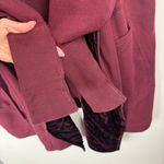 Free People Westwood Cardigan Maroon Velvet Trim Sz XS Oversized Hooded Photo 11