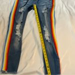 Machine Pour Neuf Mode Rainbowcore Distressed Denim Jean 5/28 Dopamine Pride Blue Photo 8