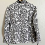 Chico's Chico’s Lagenlook Floral Jacket Black & White Botanical Asian Oriental 1 Medium Photo 2
