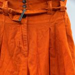 Eudon Choi Belted Wide Leg Pants Bright Orange Linen‎ Blend High Rise Women’s 2 Photo 10