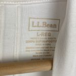 L.L.Bean White Cotton Long Sleeve Open Front Cardigan Sweater L Photo 2