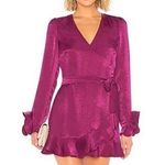 Donna Mizani Revolve Eliza Wrap Dress in Cranberry (Flawed) Size M Photo 0