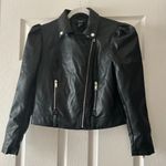 Forever 21 Vegan Leather Puff Sleeve Moto Jacket  Women's Size XS Biker Like New Photo 11