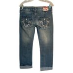 True Religion Womens Jeans Size 29 Blue Low Rise Crop Straight Leg Joey Super T Photo 3
