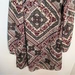 Atmosphere Shift Dress Beige Burgundy Floral Paisley Photo 2