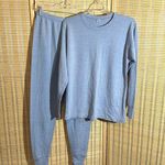 Vintage Two Piece Light Blue Pajama Set JE Morgan Top La Dees Bottoms XL Size L Photo 0