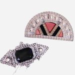 VINTAGE | Art Deco Brooch Pin Lapel Silver Enamel 30s 40s 50s Photo 0