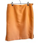 Lafayette 148 Skirt Wool Blend Pencil Size 8 Marigold Yellow Quiet Luxury Fall Orange Photo 2